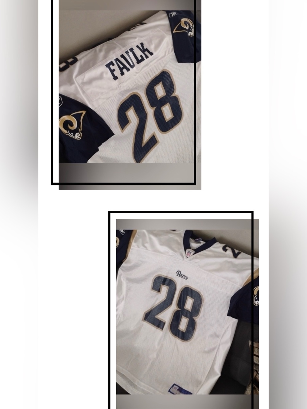 Throwback St Louis Rams Marshall Faulk Reebok NFL On Field Football Jersey XL